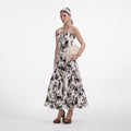Floral Print Linen Midi Dress