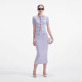 Lilac Embellished Knit Midi Skirt