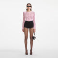 Black Stretch Crepe Lace Short