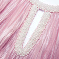 Pink Metallic Pearl Maxi Dress