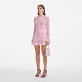 Pink Bow Crochet Mini Skirt