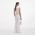 Cream Boucle Bow Jumpsuit