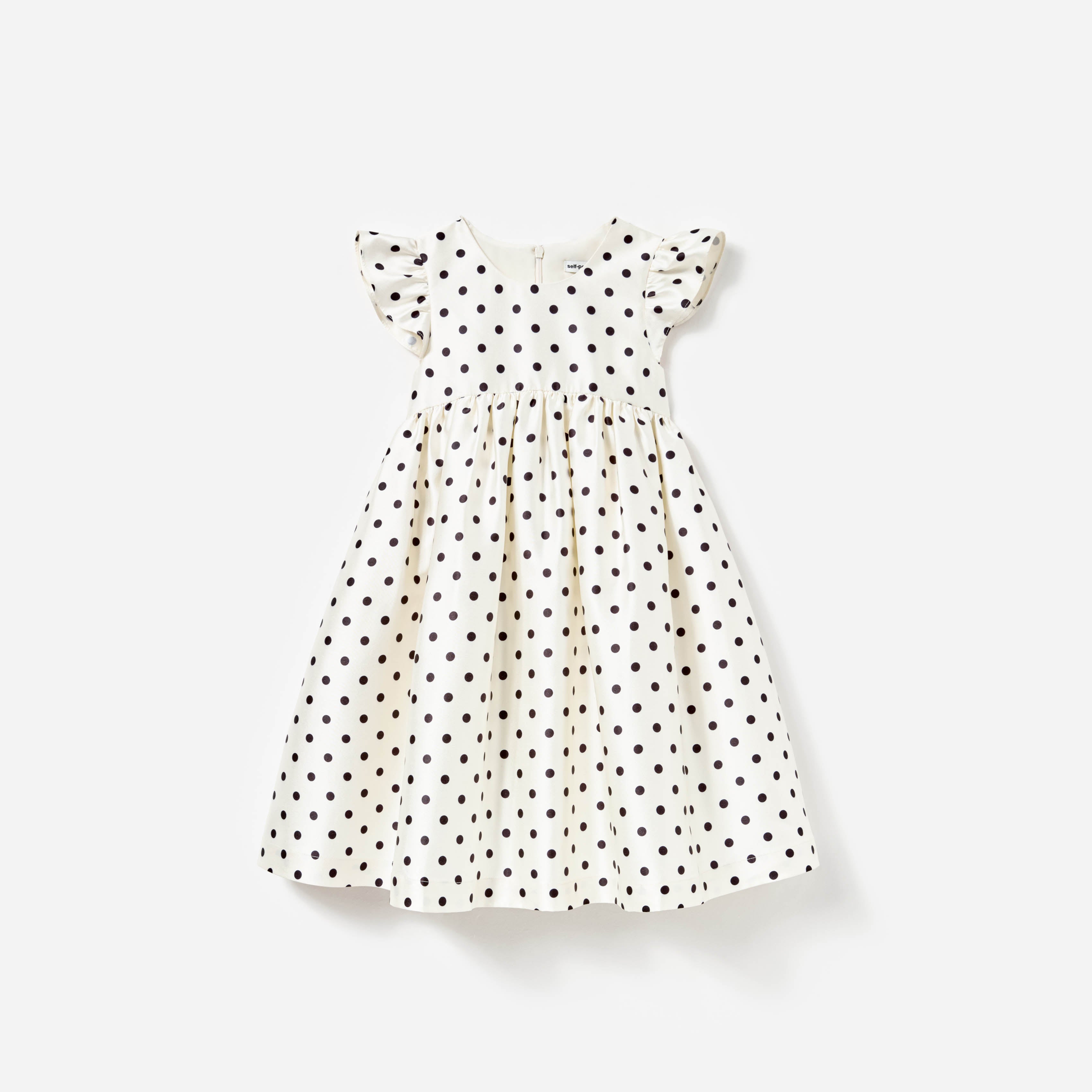 Cream Polka Dot Taffeta Dress