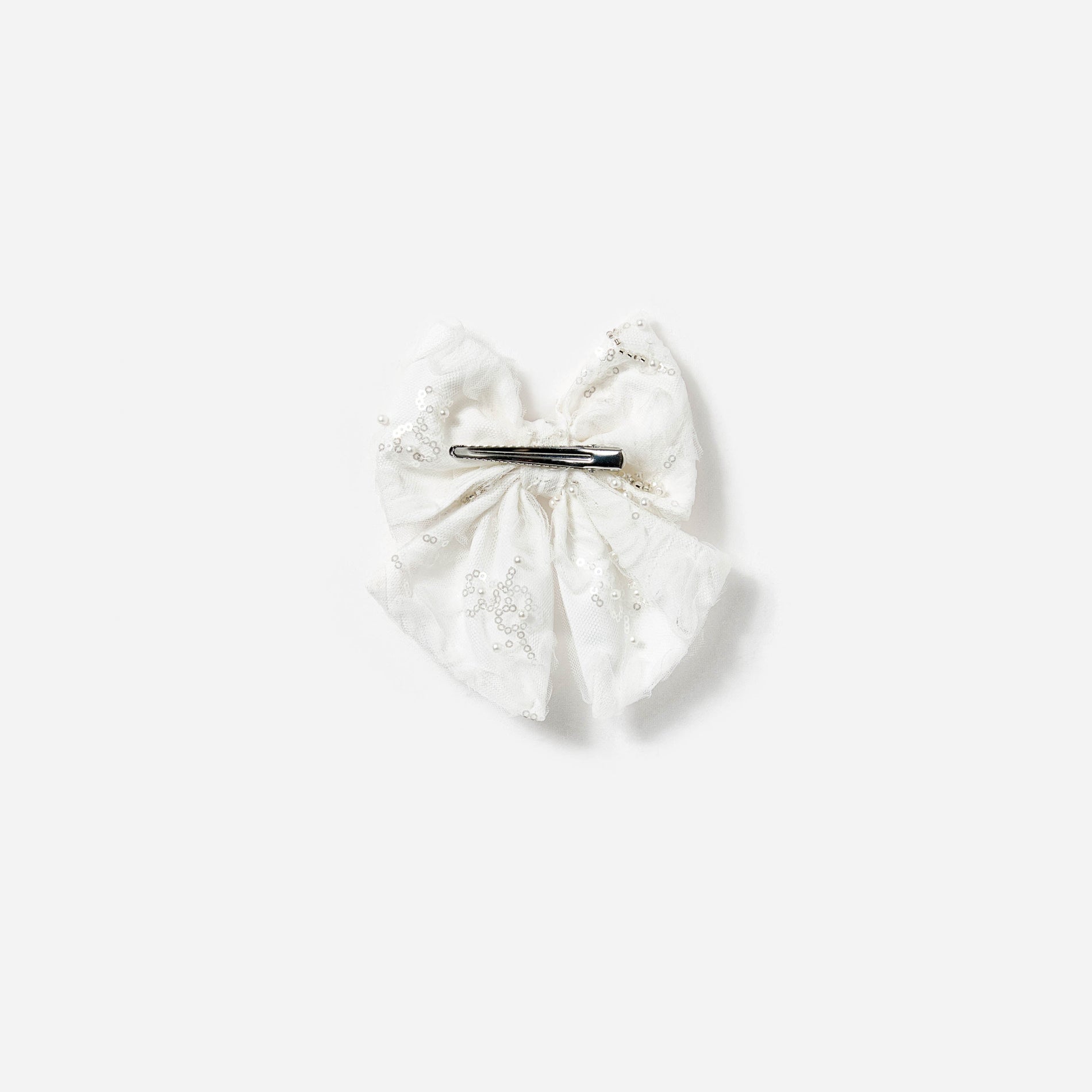 A photo of the Cream Tulle Hair Bow