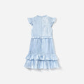 Blue Metallic Ruffle Dress