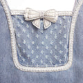 Light Blue Denim Bow Mini Dress