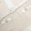 Cream Sequin Knit Mini Dress