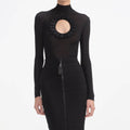 Black Knit Cut Out Bodysuit