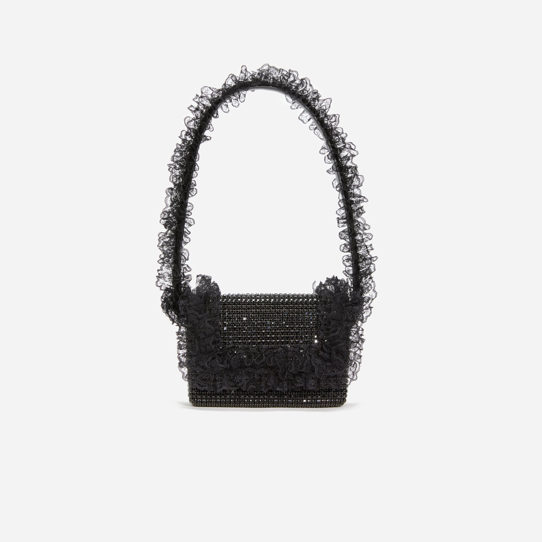 A photo of the Black Crystal Lace Detail Bag