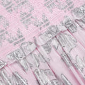 Pink Metallic Chiffon Flower Maxi Dress