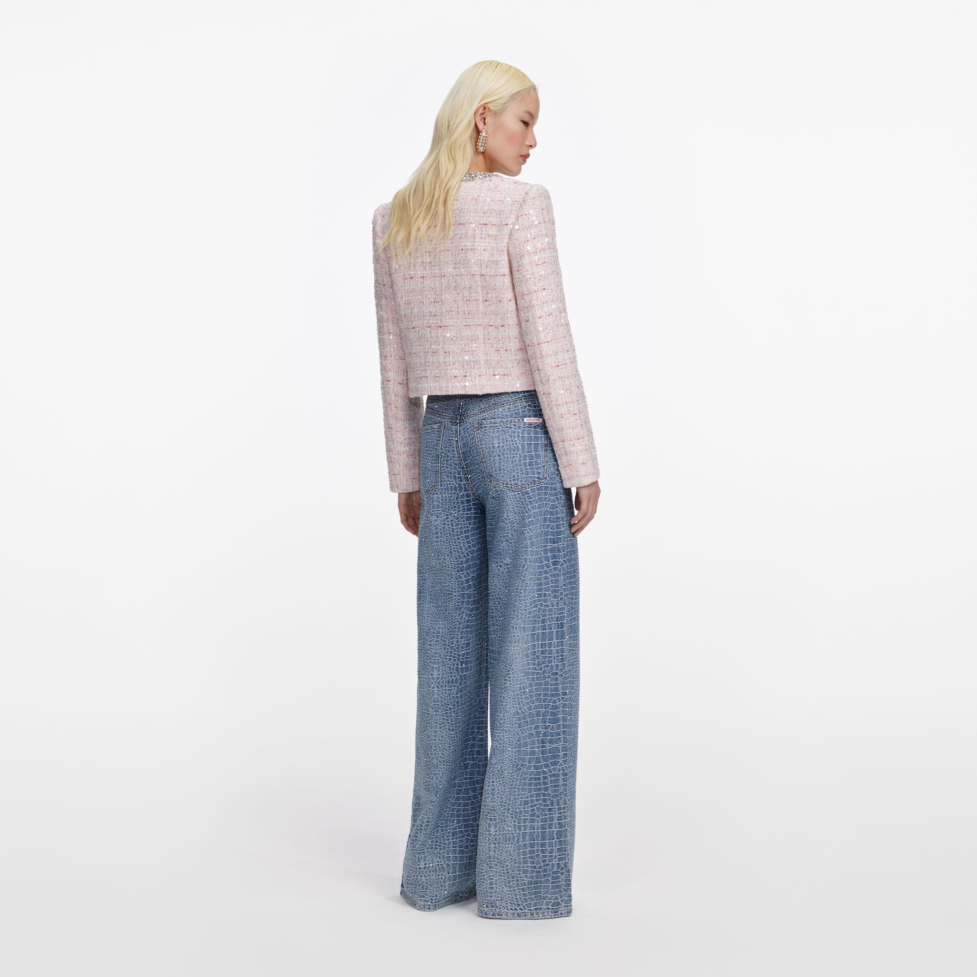 Pink Sequin Boucle Jacket