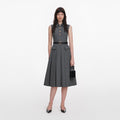 Grey Tailored Pleated Midi Dress