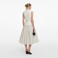 Cream Boucle Polka Dot Midi Dress