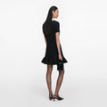 Black Crepe Lace Bib Mini Dress