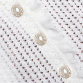 White Lace Collared Pointelle Knit Mini Dress
