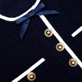 Navy Bow Knit Mini Dress