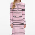 Pink Stripe Knit Midi Dress