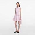 Pink Pointelle Diamante Knit Mini Dress