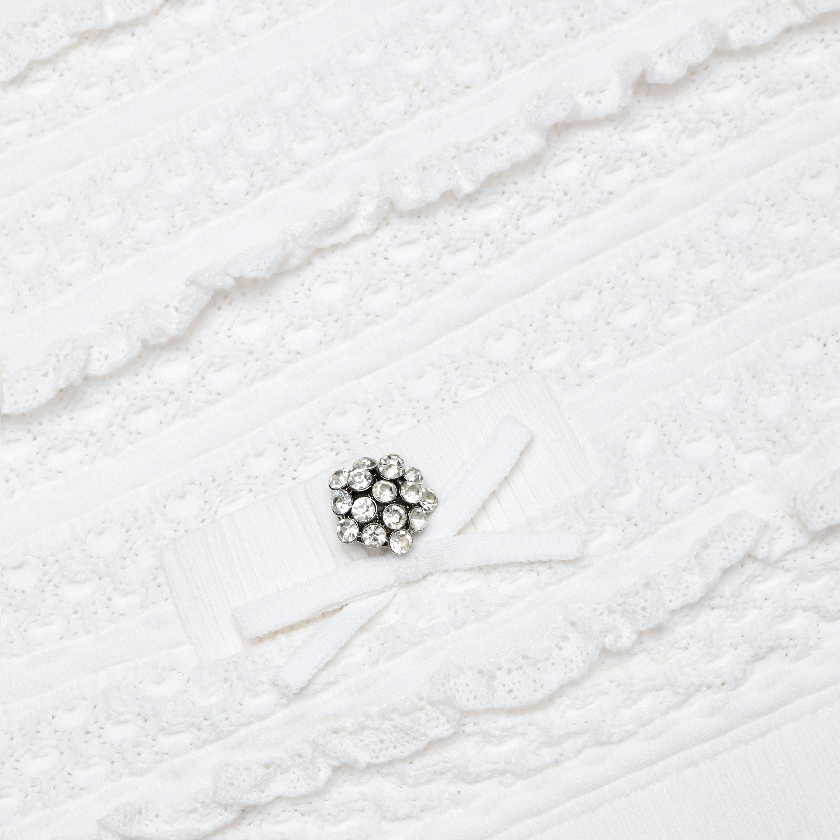 White Pointelle Knit Top