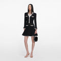 Black Lace Trim Knit Mini Dress