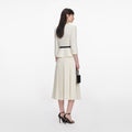 Cream 3D Flower Tailored Midi Dress