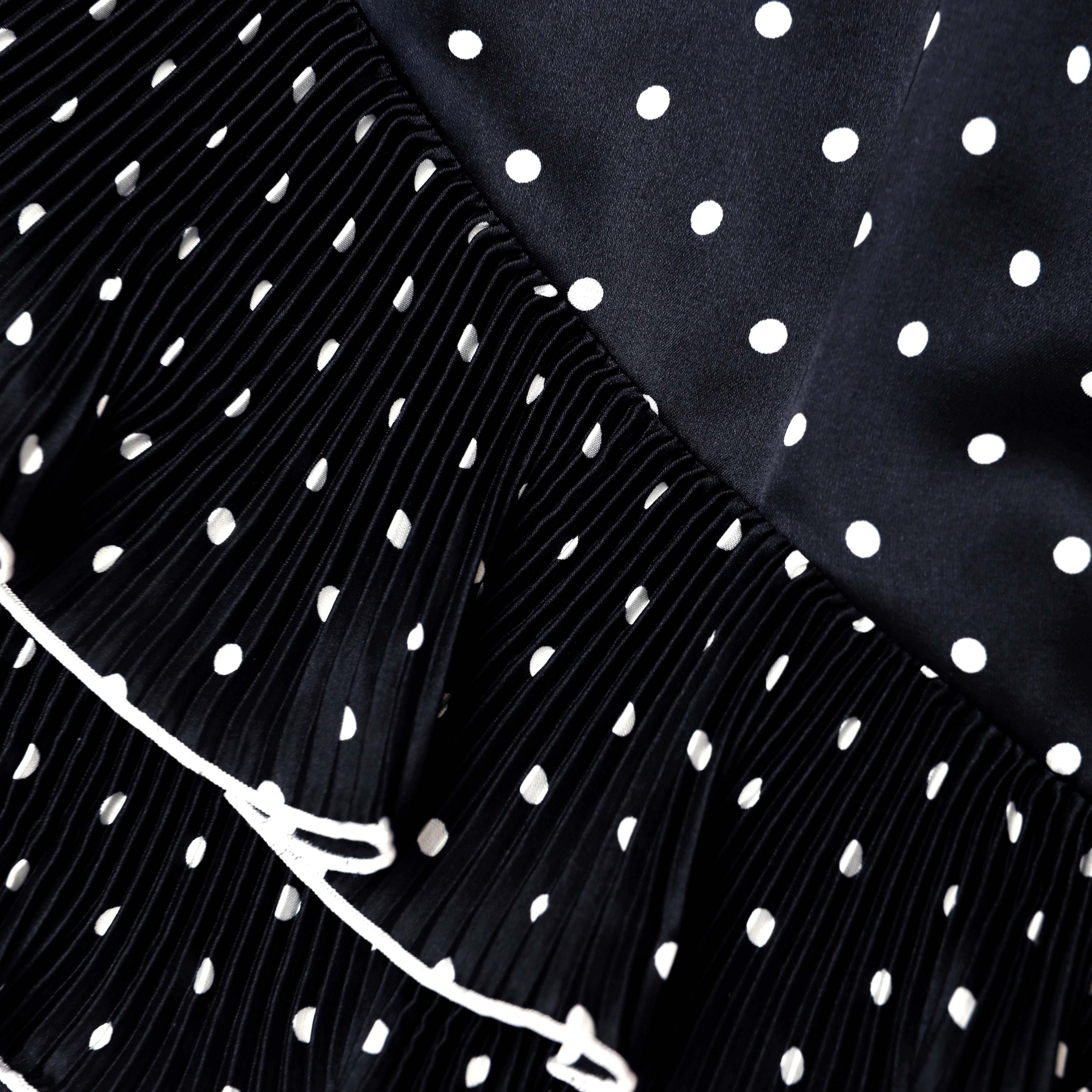 Black Polka Dot Frill Mini Dress