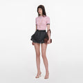 Black Polka Dot Frill Mini Skirt