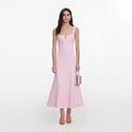 Pink Crepe Midi Dress