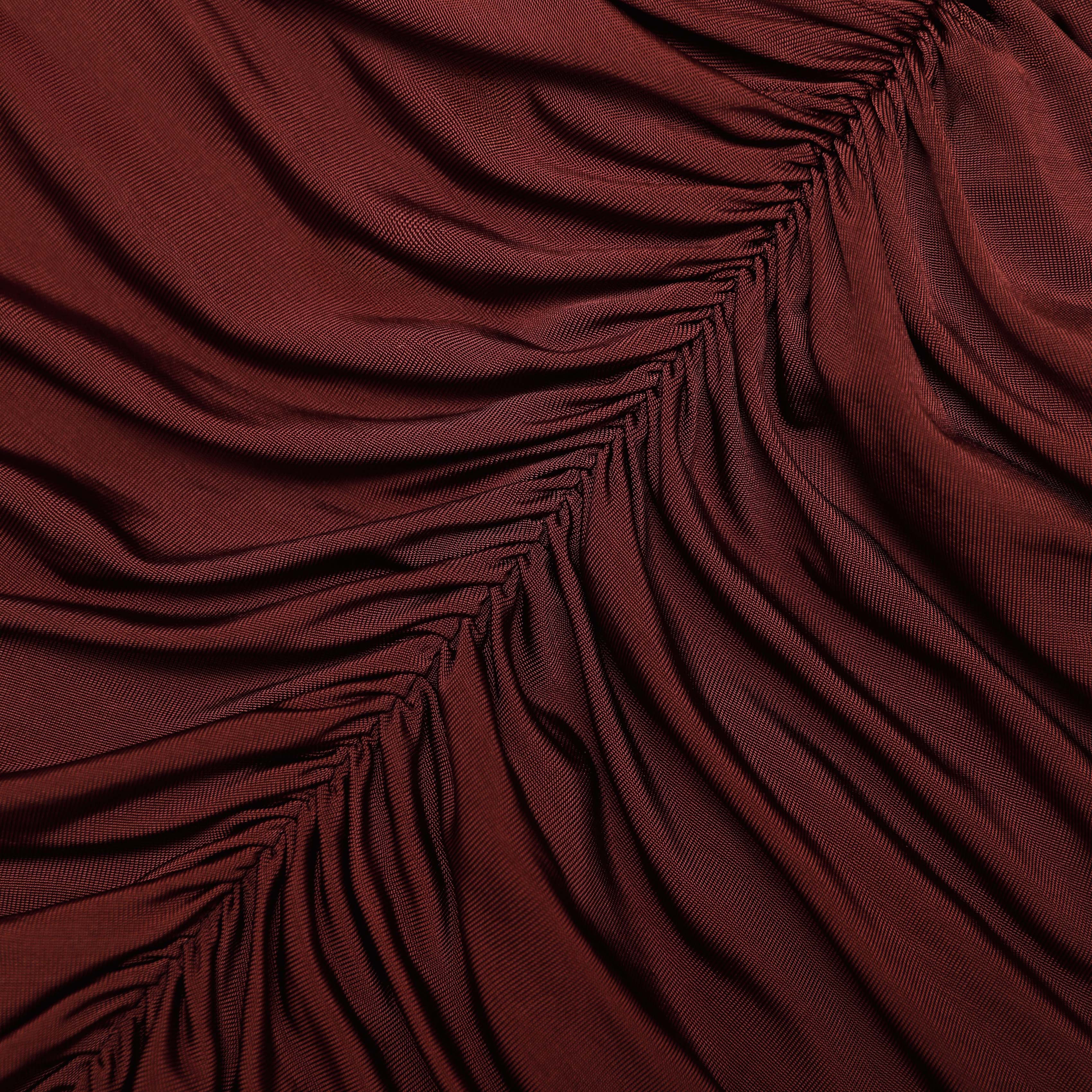 Brown Jersey Drape Top