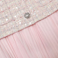 Pink Sequin Boucle Tailored Midi Dress