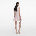 Pink Sequin Boucle Belted Mini Dress