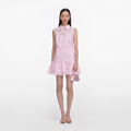Pink Lace Collared Mini Dress