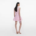 Pink Lace Collared Mini Dress