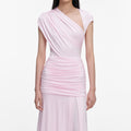 Pink Jersey Draped Maxi Dress