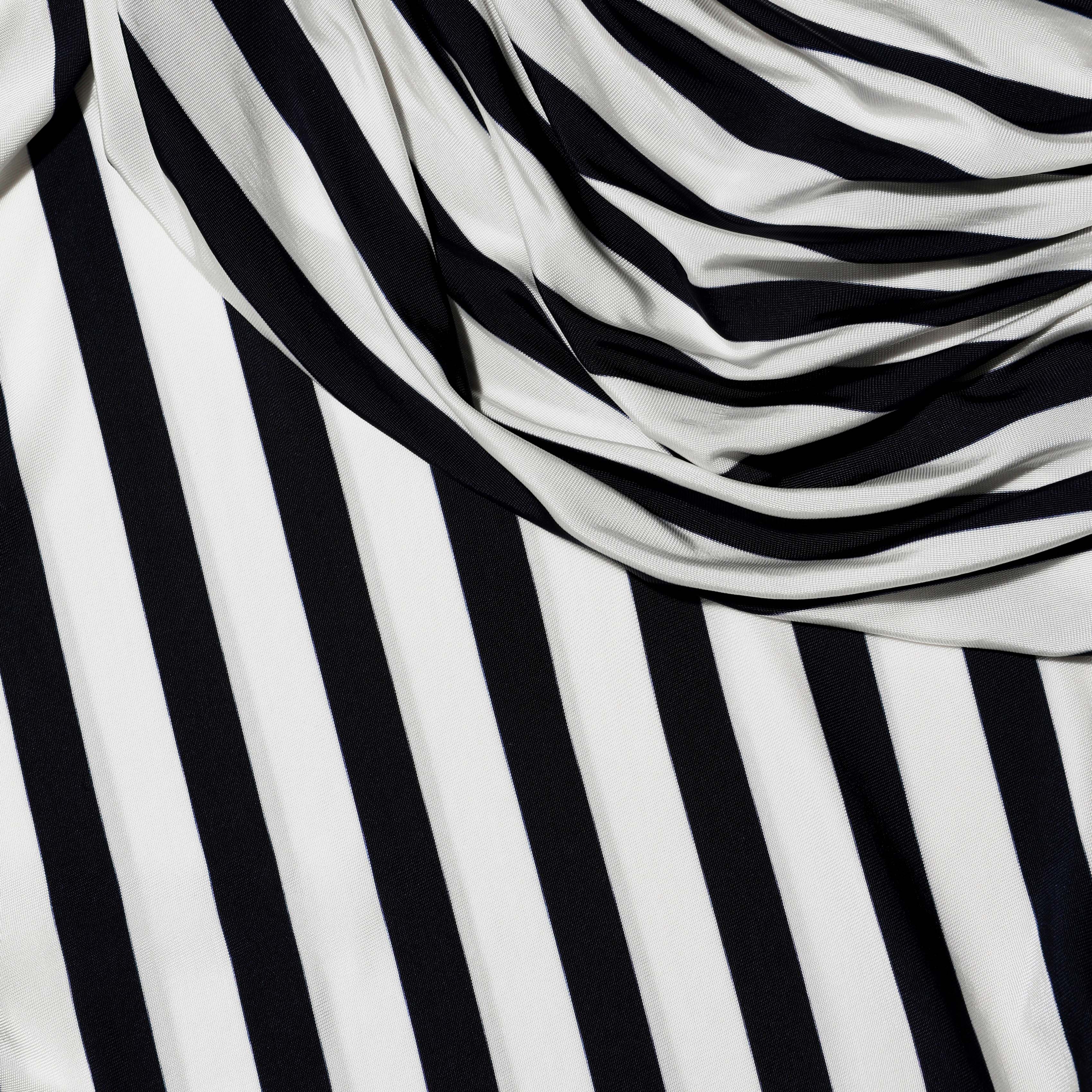 Navy Stripe Jersey Maxi Dress