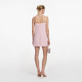 Pink Crepe 3D Sequin Flower Mini Dress