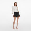 White Jersey Drape Top
