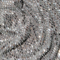 Grey Rhinestone Mesh Midi Dress