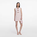 Pink Sequin Boucle Bow Mini Dress
