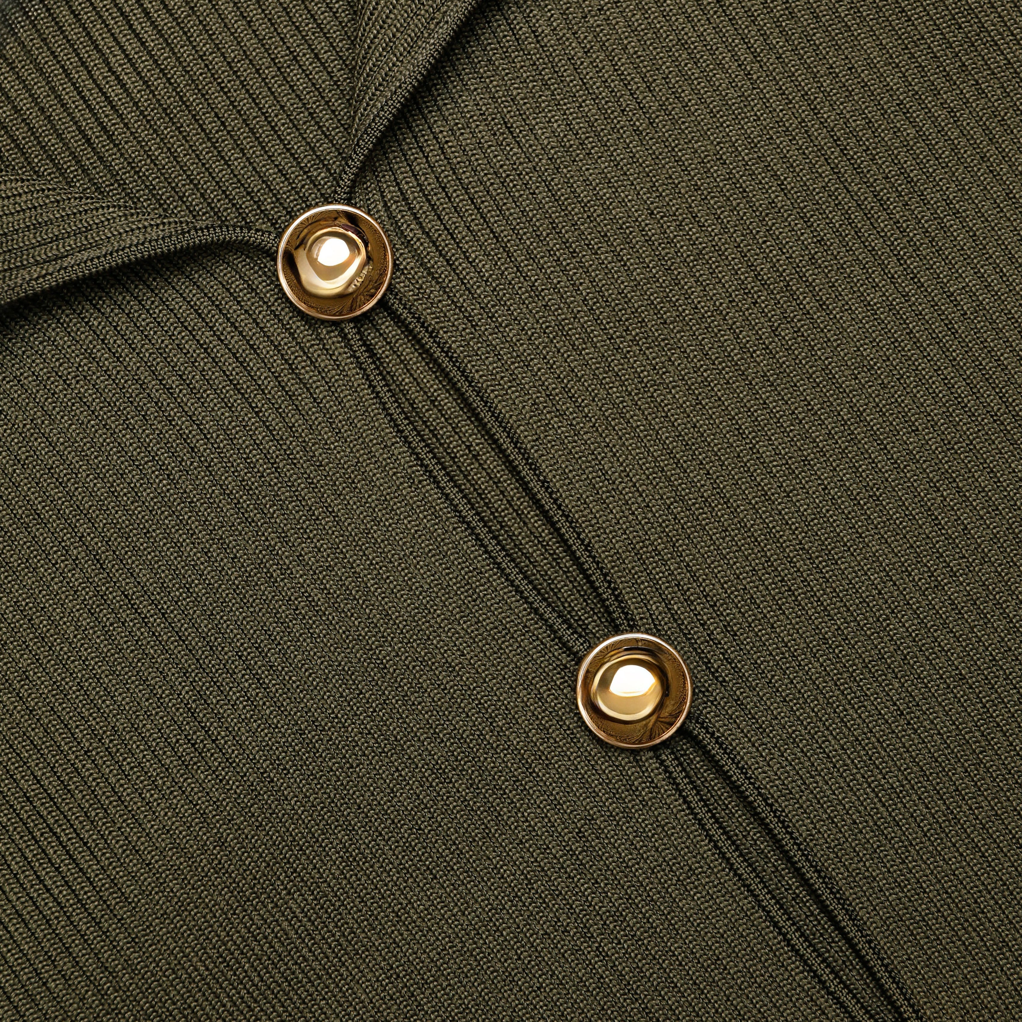 Khaki Button Down Knit Top