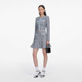Blue Check Knit Cardigan