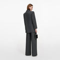 Grey Rhinestone Pinstripe Trousers