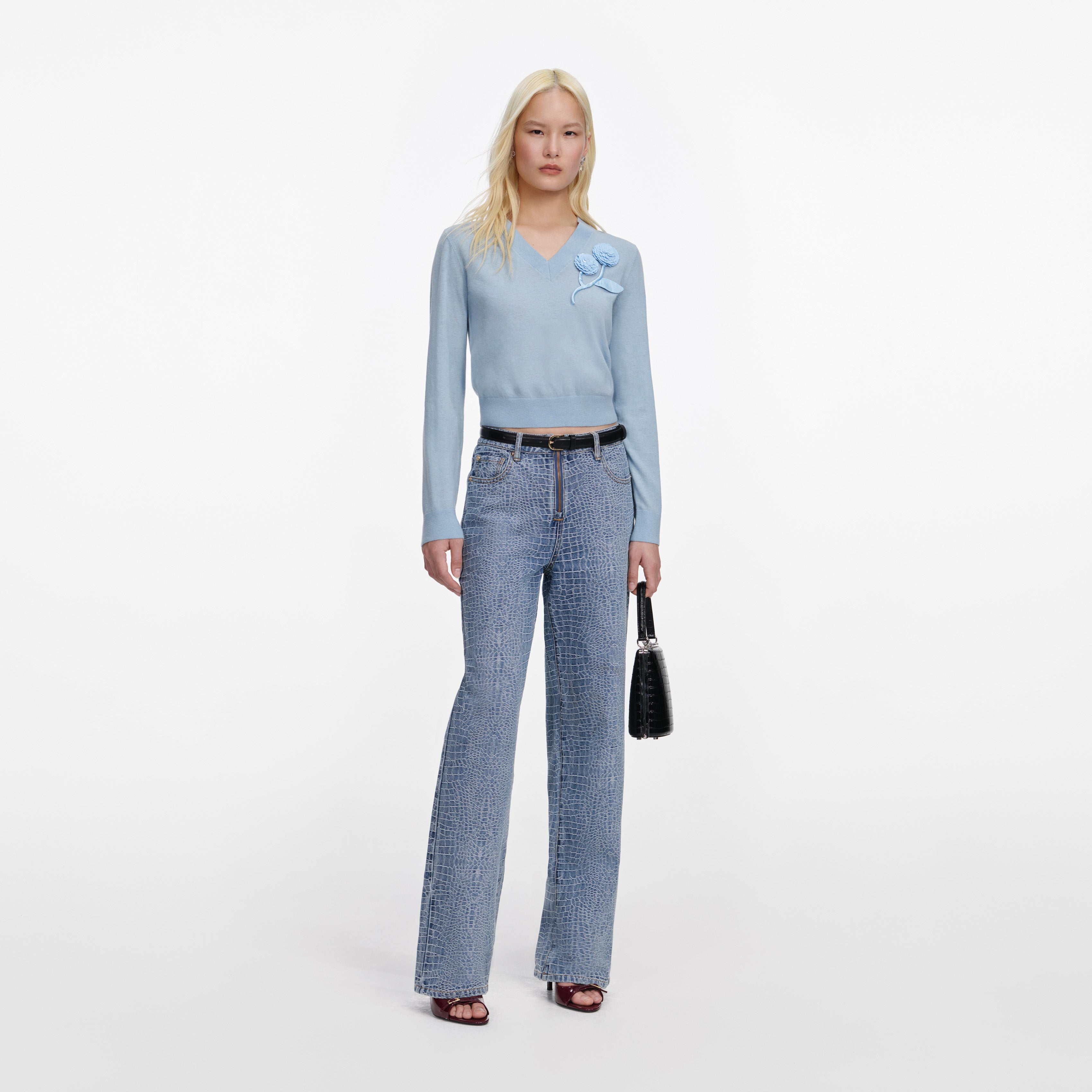 Blue Rose Wool Jumper