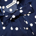 Navy Polka Dot Satin Midi Dress