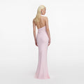 Pink Crepe Halter Neck Maxi Dress