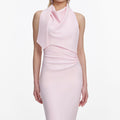 Pink Crepe Halter Neck Maxi Dress