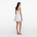 White Lace Bow Mini Dress