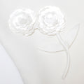 White Crepe Embellished Flower Mini Dress