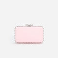 Pink Satin Crystal Clutch Bag