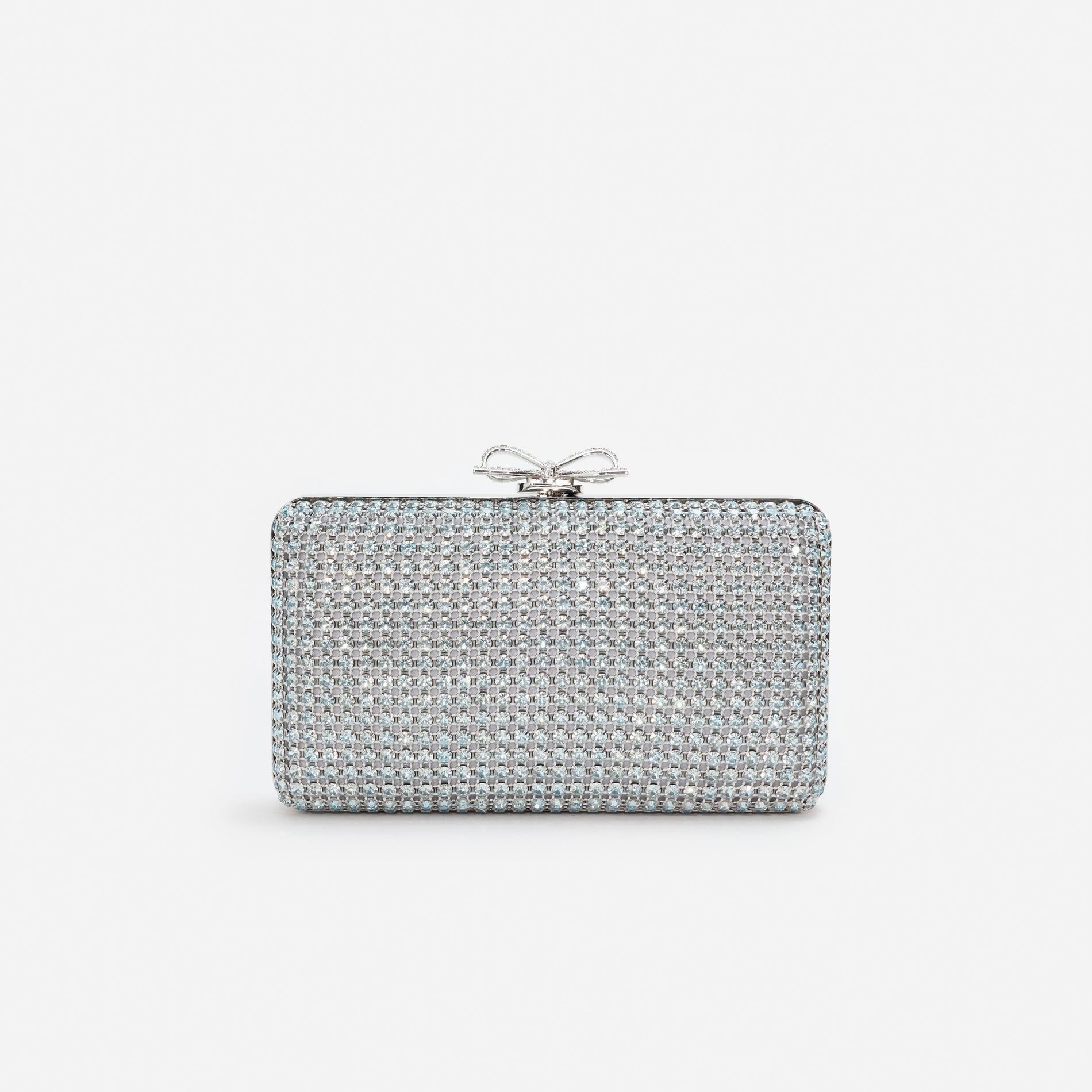 Blue Crystal Chainmail Clutch Bag